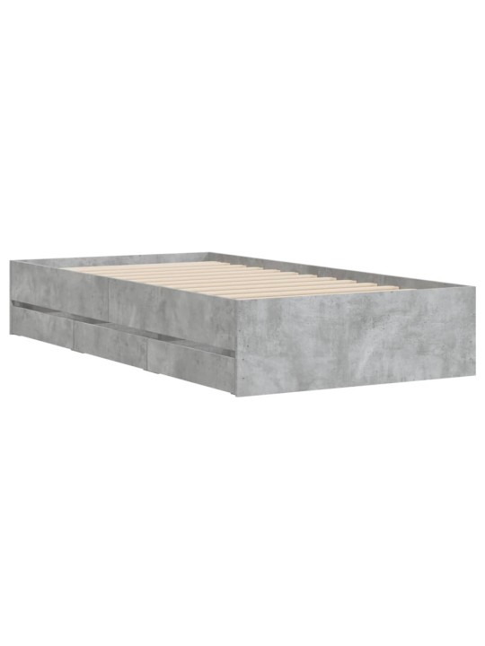Rám postele se zásuvkami betonově šedý 75 x 190 cm kompozit