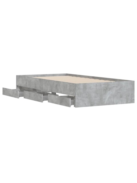 Rám postele se zásuvkami betonově šedý 75 x 190 cm kompozit