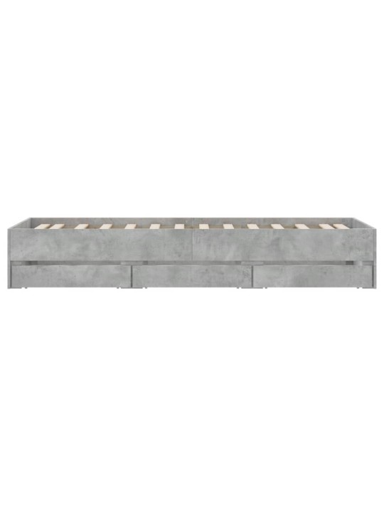Rám postele se zásuvkami betonově šedý 75 x 190 cm kompozit