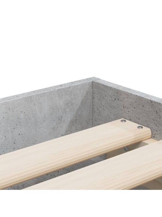 Rám postele se zásuvkami betonově šedý 75 x 190 cm kompozit