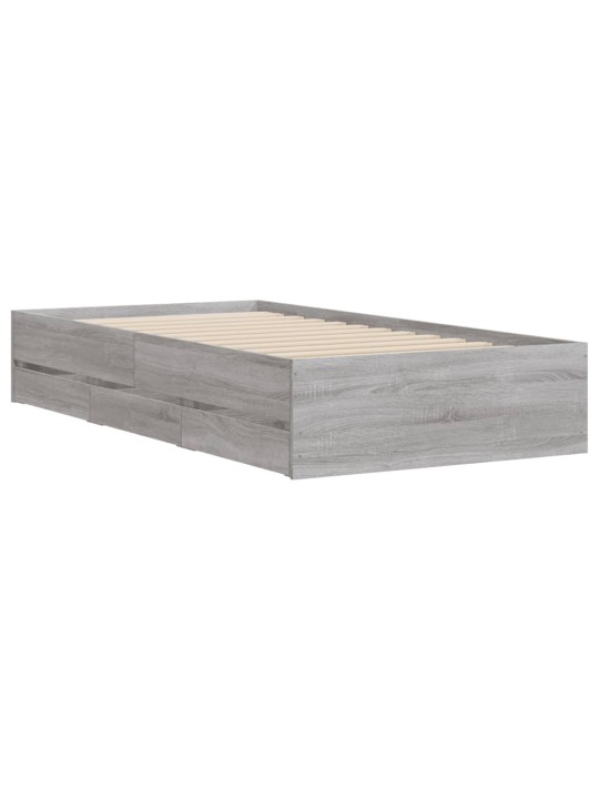 Rám postele se zásuvkami šedý sonoma 75x190 cm kompozitní dřevo