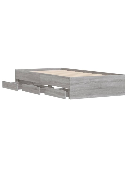 Rám postele se zásuvkami šedý sonoma 75x190 cm kompozitní dřevo