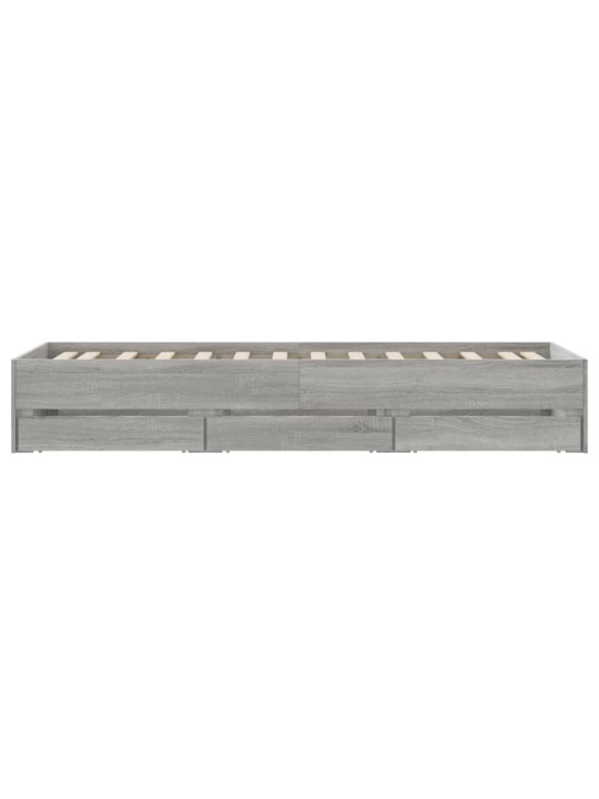 Rám postele se zásuvkami šedý sonoma 75x190 cm kompozitní dřevo