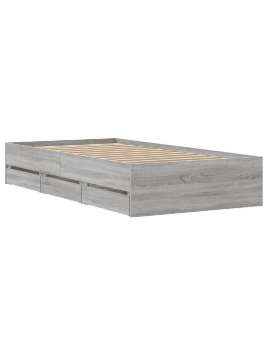 Rám postele se zásuvkami šedý sonoma 75x190 cm kompozitní dřevo