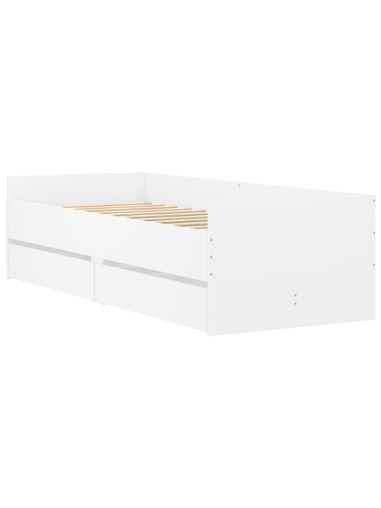 Rám postele se zásuvkami bílý 100 x 200 cm