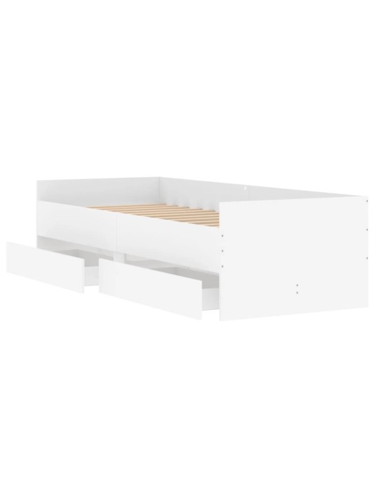 Rám postele se zásuvkami bílý 100 x 200 cm
