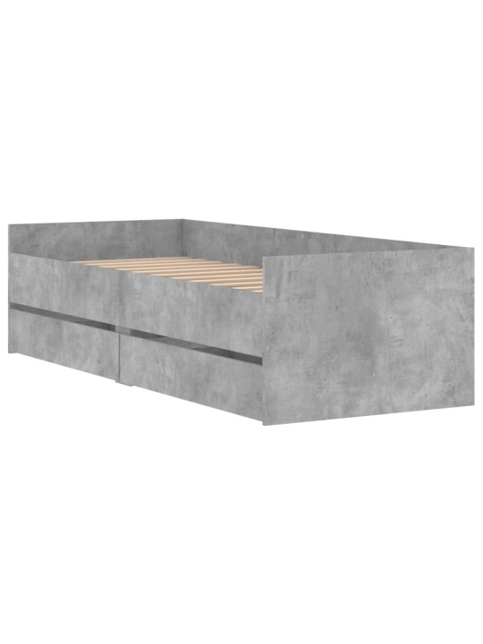 Rám postele se zásuvkami betonově šedý 100 x 200 cm