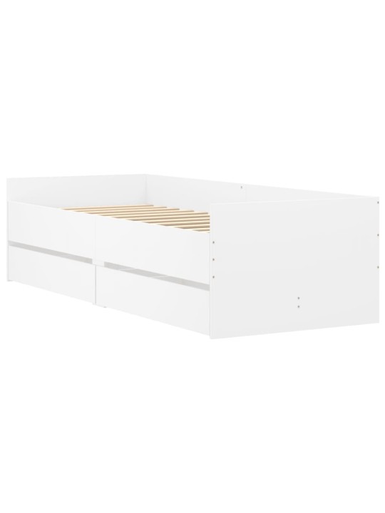 Rám postele se zásuvkami bílý 90 x 200 cm