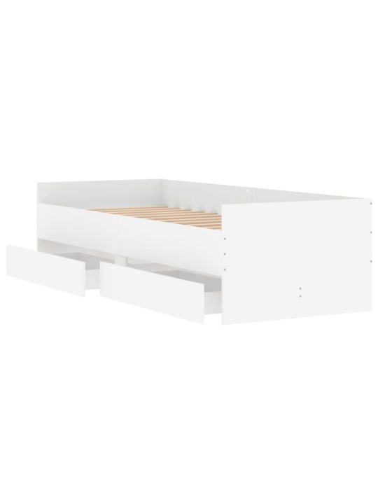 Rám postele se zásuvkami bílý 90 x 200 cm