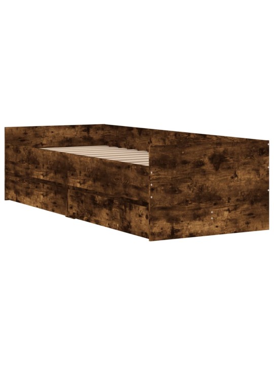 Rám postele se zásuvkami kouřový dub 90 x 200 cm