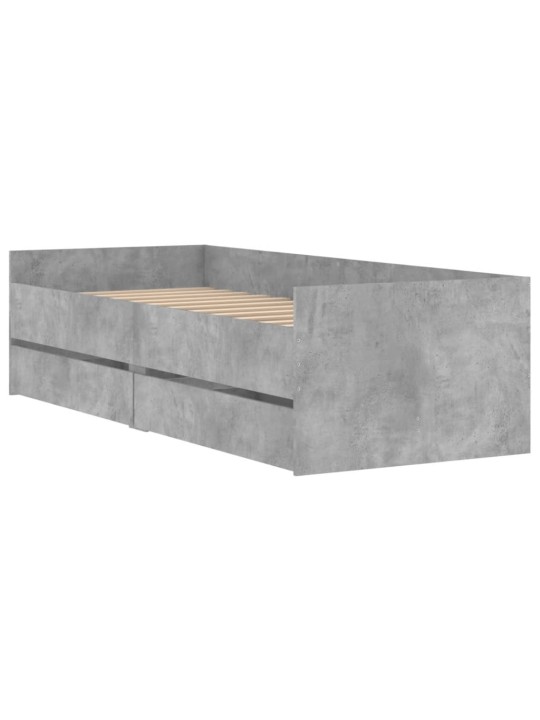 Rám postele se zásuvkami betonově šedý 75 x 190 cm Small Single