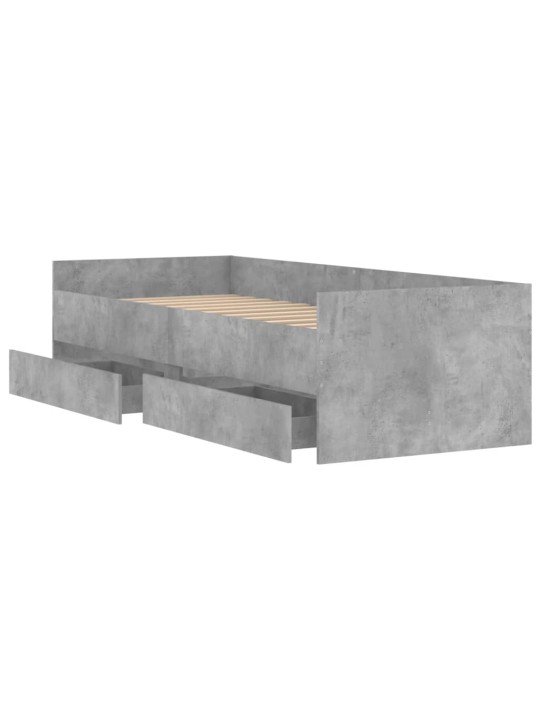 Rám postele se zásuvkami betonově šedý 75 x 190 cm Small Single