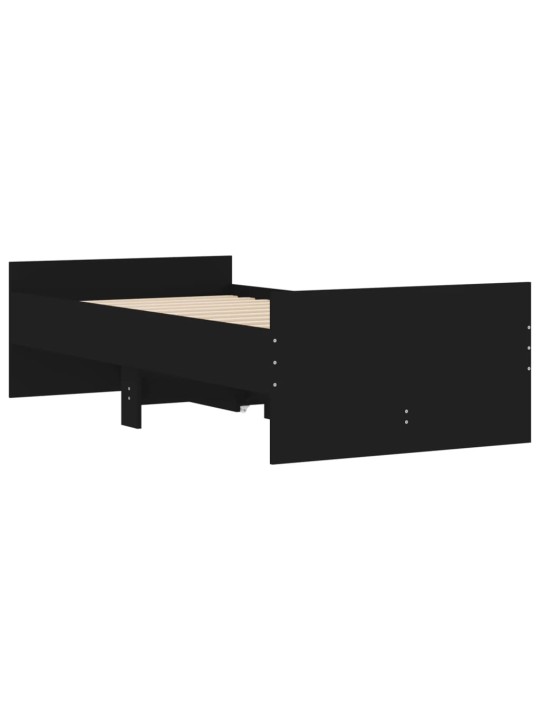 Rám postele se zásuvkami černý 100 x 200 cm
