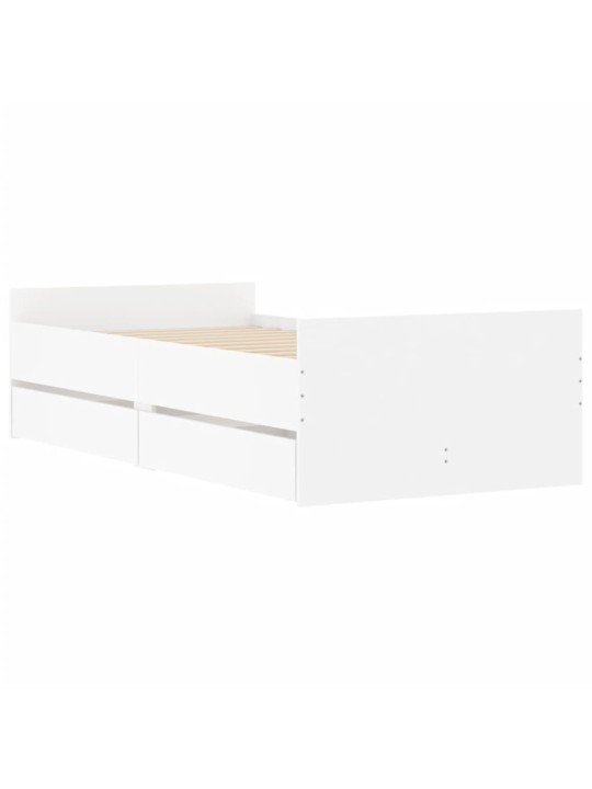 Rám postele se zásuvkami bílý 90 x 200 cm