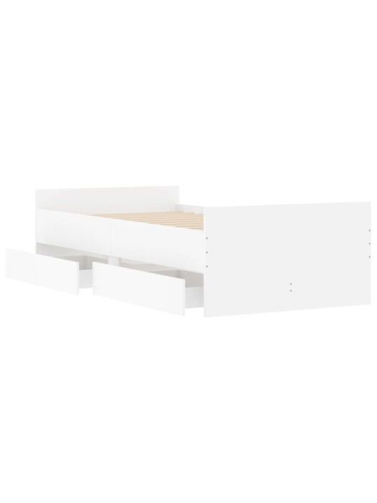 Rám postele se zásuvkami bílý 90 x 200 cm