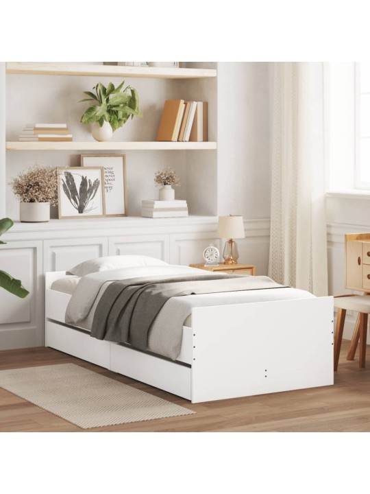 Rám postele se zásuvkami bílý 90 x 200 cm