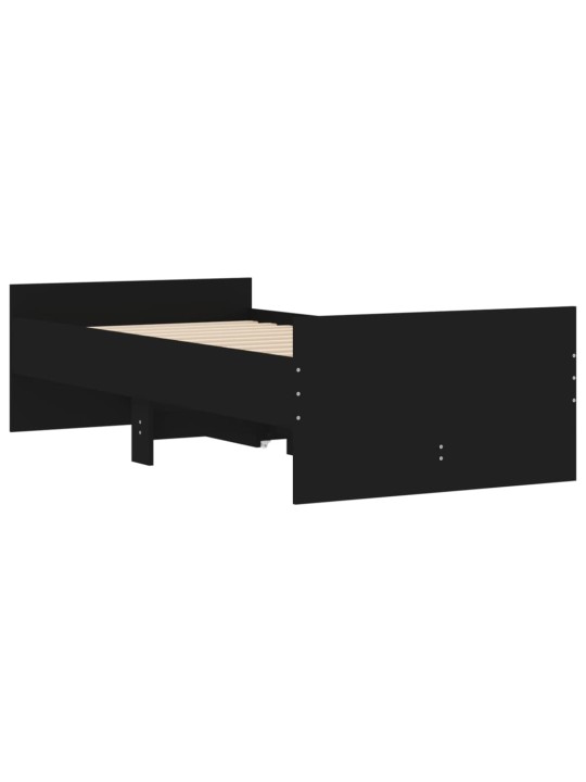 Rám postele se zásuvkami černý 90 x 200 cm