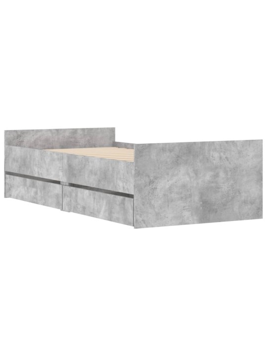 Rám postele se zásuvkami betonově šedý 90 x 200 cm