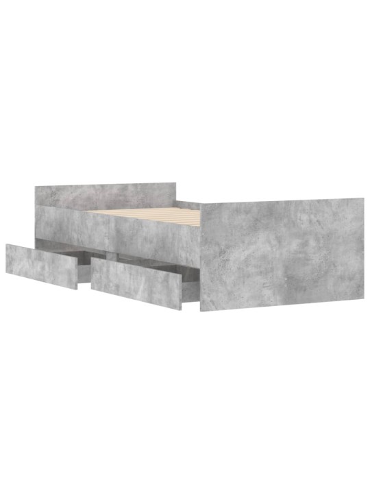 Rám postele se zásuvkami betonově šedý 90 x 200 cm