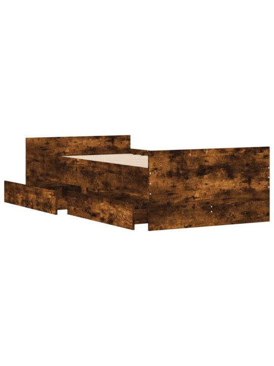 Rám postele se zásuvkami kouřový dub 90 x 200 cm