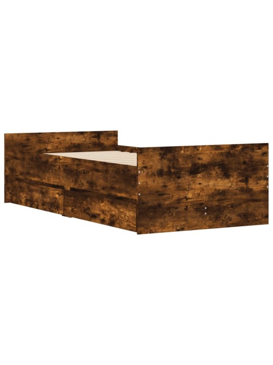 Rám postele se zásuvkami kouřový dub 90 x 190 cm