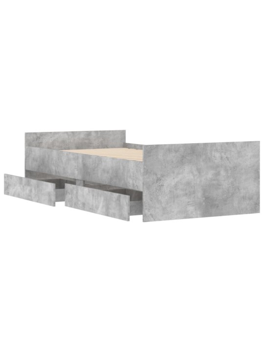Rám postele se zásuvkami betonově šedý 75 x 190 cm Small Single