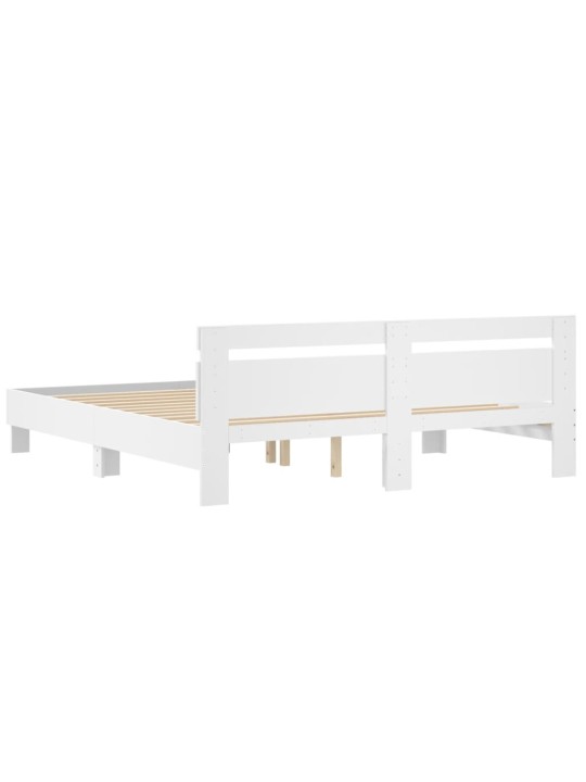 Rám postele s čelem bílý 180 x 200 cm kompozitní dřevo