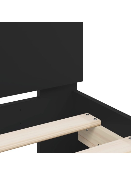 Rám postele s čelem černý 180 x 200 cm kompozitní dřevo