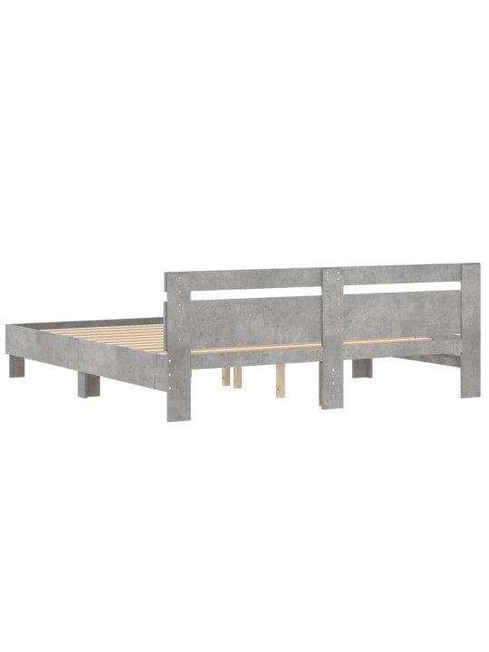 Rám postele s čelem betonově šedý 160 x 200 cm kompozitní dřevo