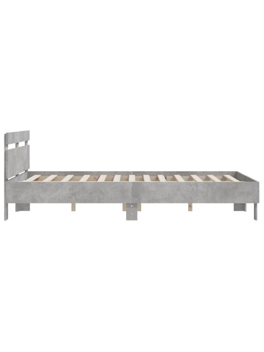 Rám postele s čelem betonově šedý 150 x 200 cm kompozitní dřevo