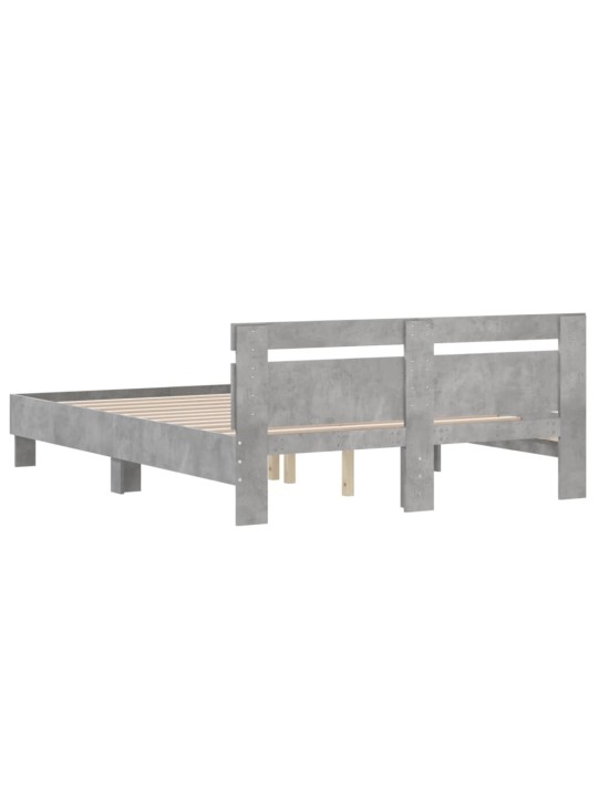 Rám postele s čelem betonově šedý 150 x 200 cm kompozitní dřevo
