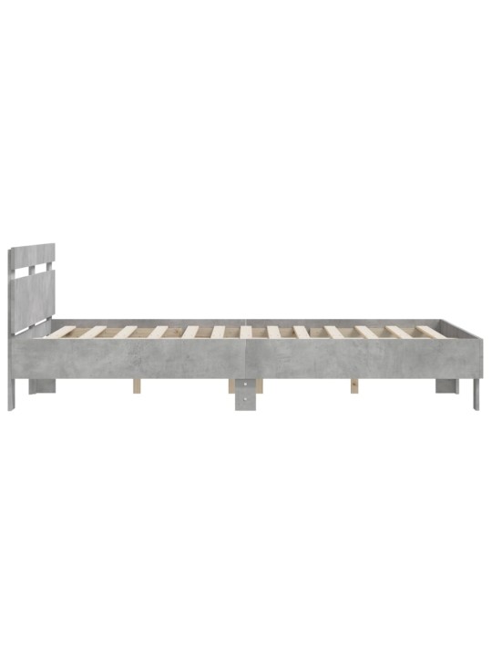 Rám postele s čelem betonově šedý 140 x 200 cm kompozitní dřevo