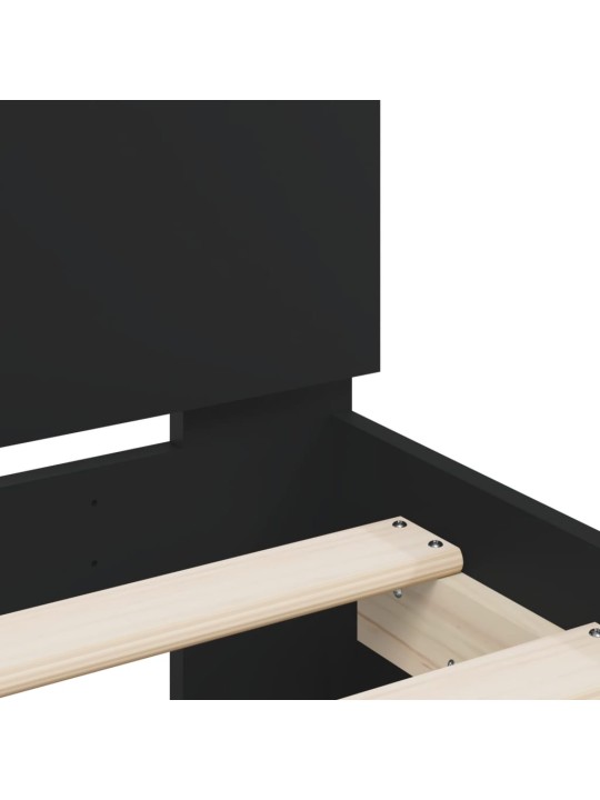 Rám postele s čelem černý 120 x 200 cm kompozitní dřevo