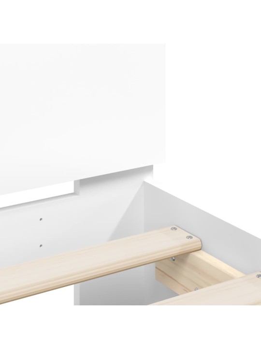 Rám postele s čelem bílý 140 x 190 cm kompozitní dřevo