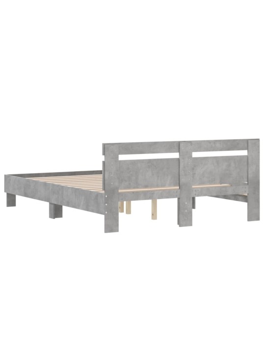 Rám postele s čelem betonově šedý 140 x 190 cm kompozitní dřevo
