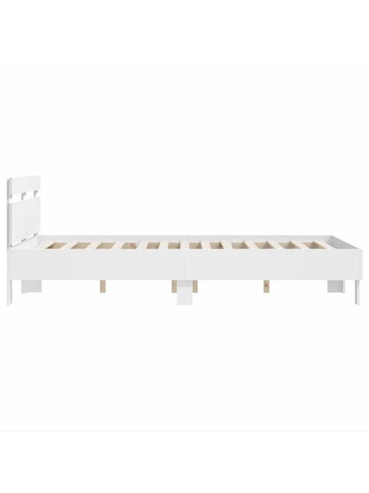 Rám postele s čelem bílý 135 x 190 cm kompozitní dřevo