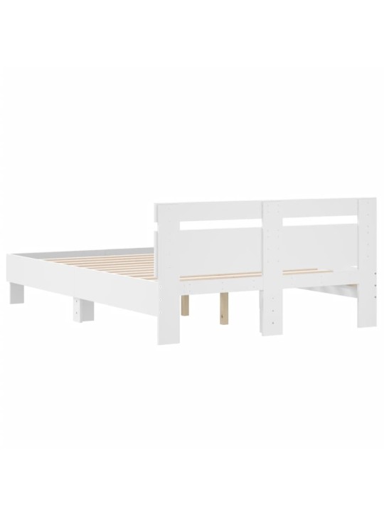 Rám postele s čelem bílý 135 x 190 cm kompozitní dřevo