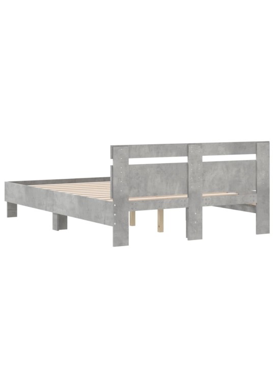 Rám postele s čelem betonově šedý 135 x 190 cm kompozitní dřevo