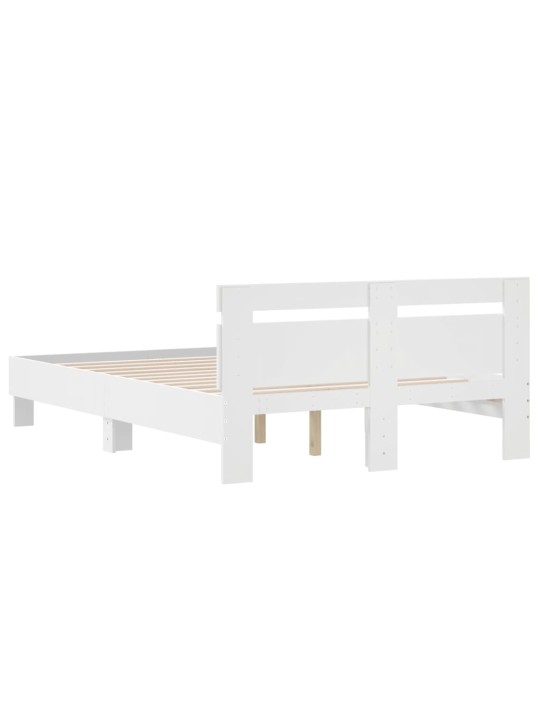 Rám postele s čelem bílý 120 x 190 cm kompozitní dřevo