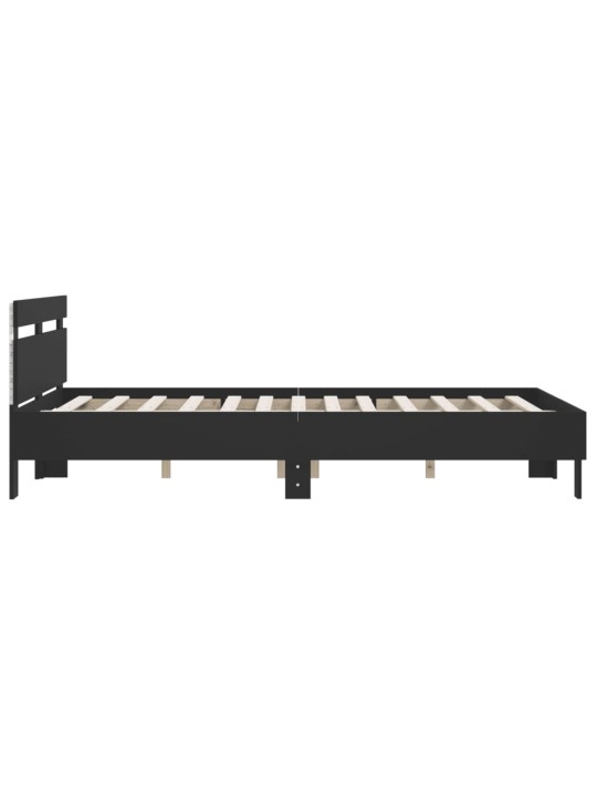 Rám postele s LED bez matrace černý 150x200 cm