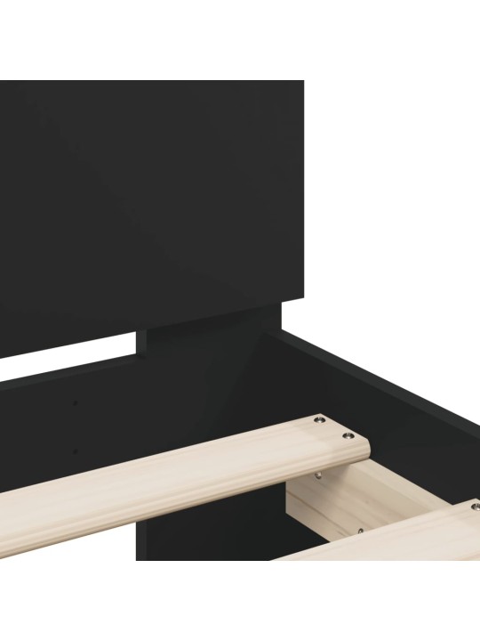 Rám postele s LED bez matrace černý 150x200 cm
