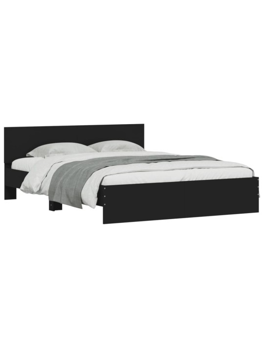 Rám postele s LED bez matrace černý 150x200 cm
