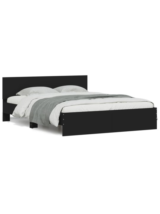 Rám postele s LED bez matrace černý 150x200 cm