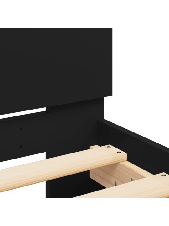 Rám postele s LED bez matrace černý 150x200 cm