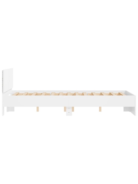 Rám postele s čelem a led osvětlením bílý 140 x 190 cm