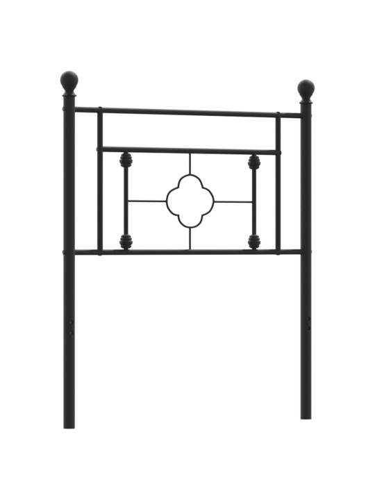 Kovové čelo postele černé 75 cm
