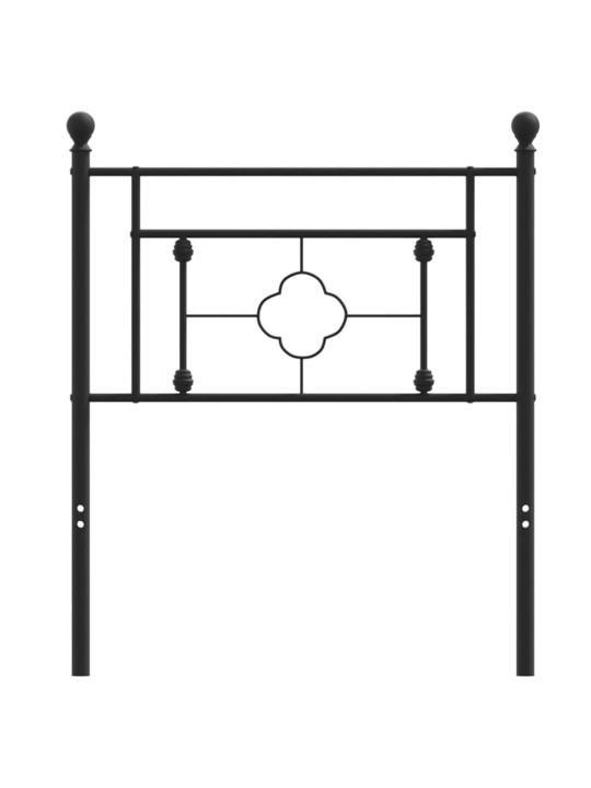Kovové čelo postele černé 75 cm