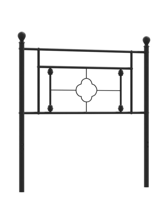Kovové čelo postele černé 100 cm