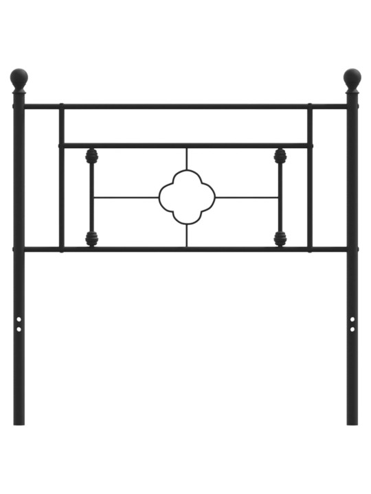 Kovové čelo postele černé 100 cm