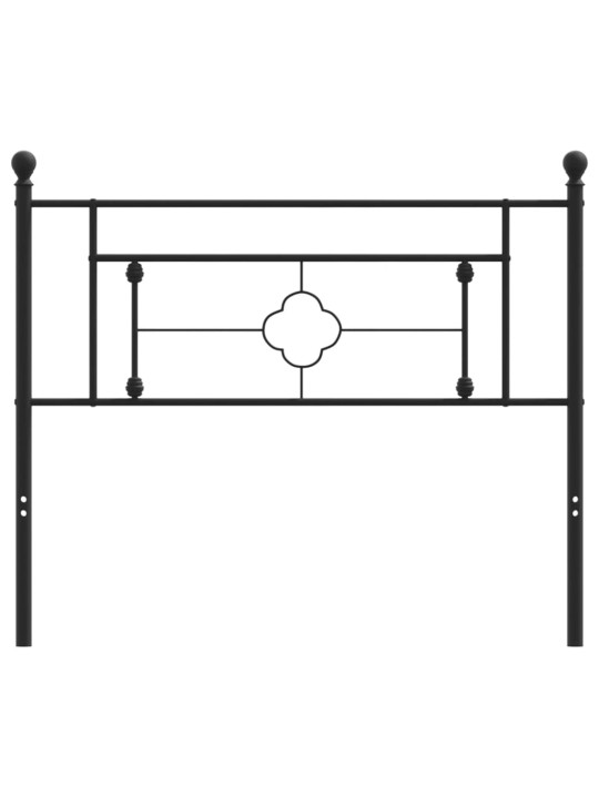 Kovové čelo postele černé 107 cm